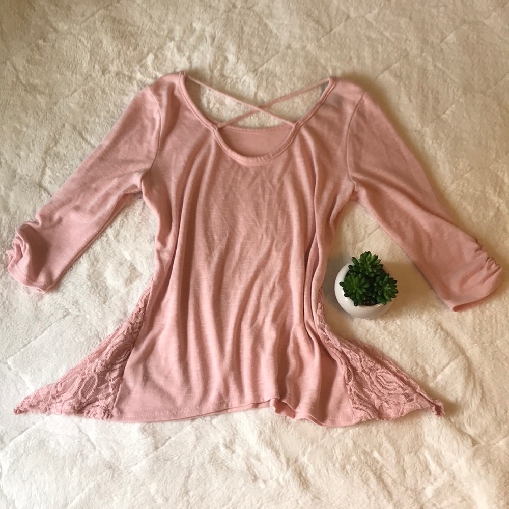 Baby pink IZ Byer with lace sides